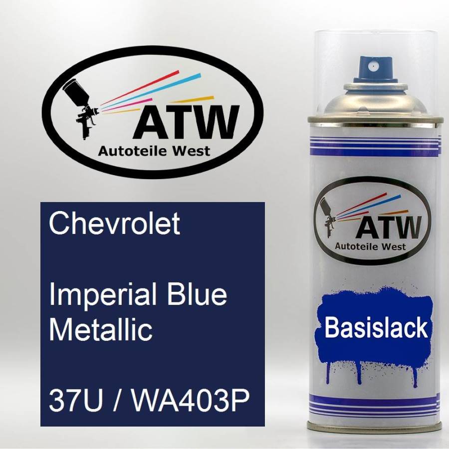 Chevrolet, Imperial Blue Metallic, 37U / WA403P: 400ml Sprühdose, von ATW Autoteile West.